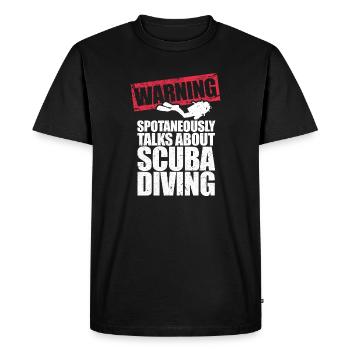 Warning parle spontanément de plongée sous-marine - T-shirt Premium bio Homme - noir - Devant - Nico (187cm)