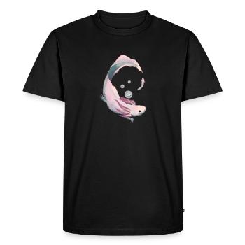 Axolotl Evolution - Männer Premium Bio T-Shirt - Schwarz - Vorne - Nico (187cm)