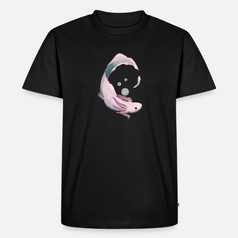 Axolotl Evolution - Männer Premium Bio T-Shirt - Schwarz