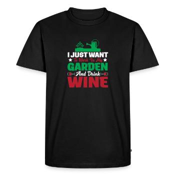 Garden and wine flowers gardening gardening plant - Men's Premium Organic T-Shirt - black - Front - Nico (187cm)