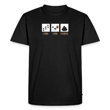 Je suis venu j'ai vu j'ai caca la formation drôle de maison de chiot - T-shirt Premium bio Homme - noir - Devant - Nico (187cm)