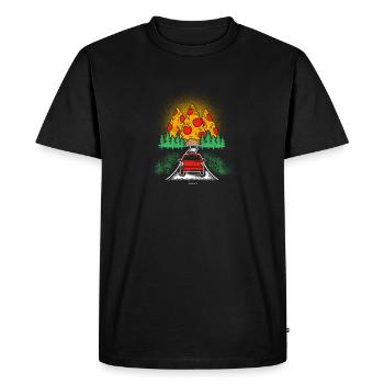 Mountain pizza gift - Men's Premium Organic T-Shirt - black - Front - Nico (187cm)