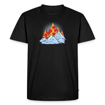 Pizza mountain gift - Men's Premium Organic T-Shirt - black - Front - Nico (187cm)