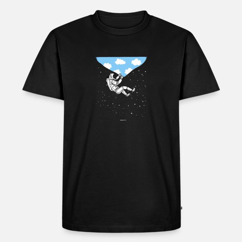 Astronaut im Himmelgeschenk - Männer Premium Bio T-Shirt - Schwarz