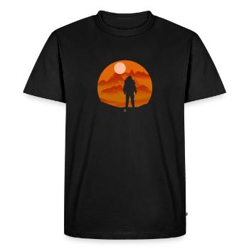 Astronaut has landed gift - Men's Premium Organic T-Shirt - black - Front - Nico (187cm)