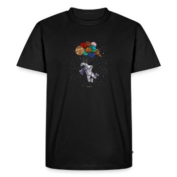 Astronaut planets gift - Men's Premium Organic T-Shirt - black - Front - Nico (187cm)