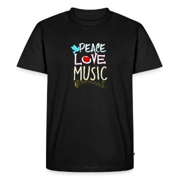 Cute Peace Love Music Festival Hippie Hipster - T-shirt Premium bio Homme - noir - Devant - Nico (187cm)