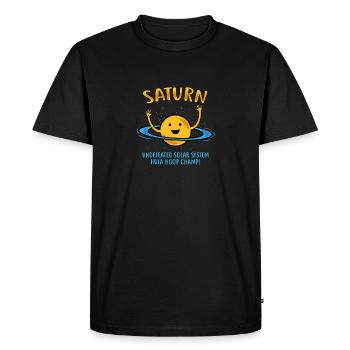 funny Saturn gift - Men's Premium Organic T-Shirt - black - Front - Nico (187cm)