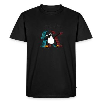 Tampon cadeau pingouin - T-shirt Premium bio Homme - noir - Devant - Nico (187cm)