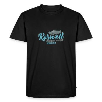 Roswell Alien Area51 Crash UFO Gift - Men's Premium Organic T-Shirt - black - Front - Nico (187cm)
