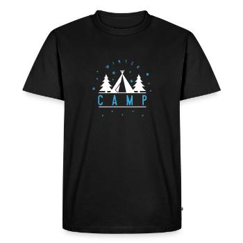 Winter Camp Tent Mountains Valley Forest Gift - Men's Premium Organic T-Shirt - black - Front - Nico (187cm)