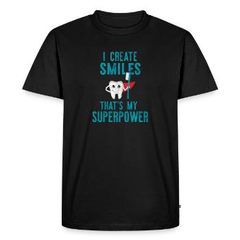 Cadeau de dentiste assistant chirurgien buccal - T-shirt Premium bio Homme - noir - Devant - Nico (187cm)