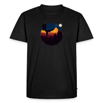 Dragon Moon - T-shirt Premium bio Homme - noir - Devant - Nico (187cm)