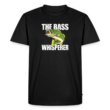 Large Mouth Bass Fishing Bass Whisperer - Men's Premium Organic T-Shirt - black - Front - Nico (187cm)