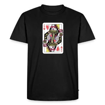 Jeu de cartes Reine Coeur Carte Cool Cadeau Reine - T-shirt Premium bio Homme - noir - Devant - Nico (187cm)