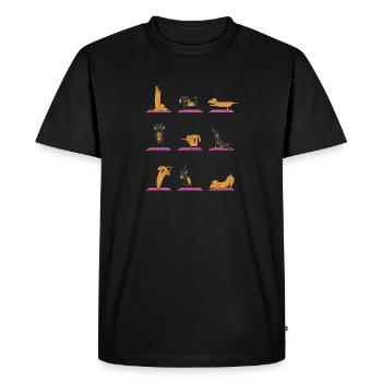 Wiener Dog Yoga Pose Dachshund Owner Yogi Gifts - Men's Premium Organic T-Shirt - black - Front - Nico (187cm)