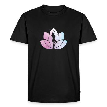 yoga - T-shirt Premium bio Homme - noir - Devant - Nico (187cm)