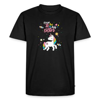 I'm going to be big sister unicorn gift - Men's Premium Organic T-Shirt - black - Front - Nico (187cm)