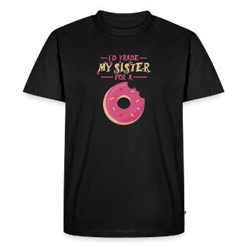 Sister vs Donut Gift - Men's Premium Organic T-Shirt - black - Front - Nico (187cm)
