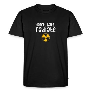 Don't Hate Radiate - Radiology Tech Gift - Men's Premium Organic T-Shirt - black - Front - Nico (187cm)