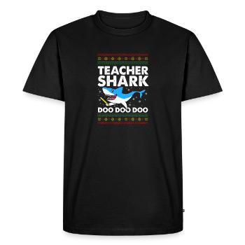 Teachershark ugly sweater gift - Men's Premium Organic T-Shirt - black - Front - Nico (187cm)