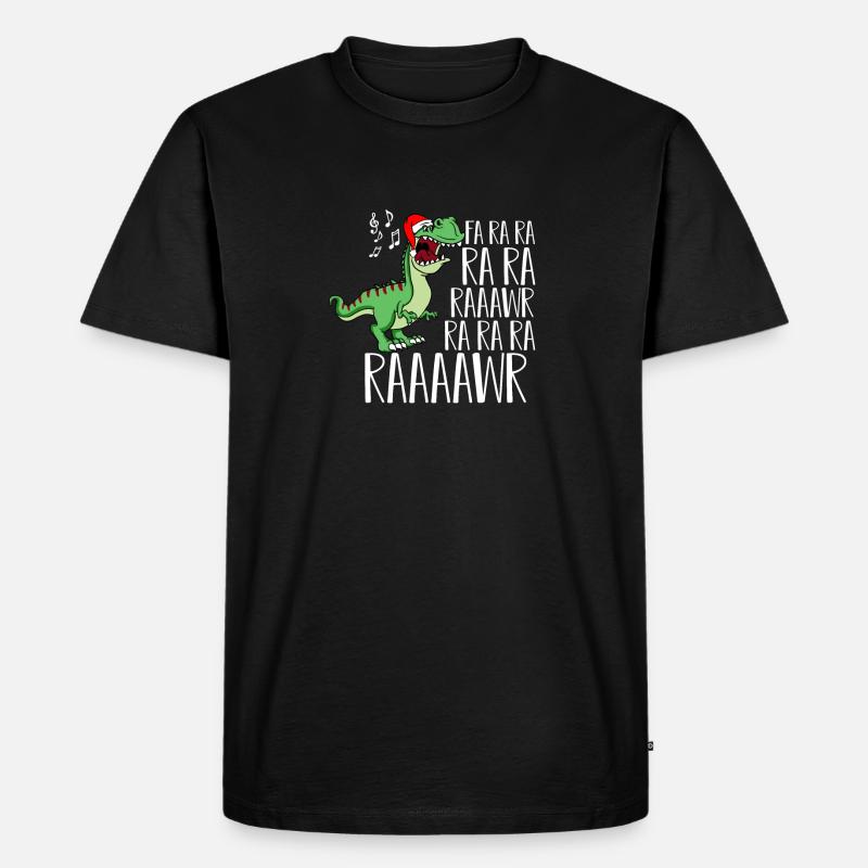 Dinosaurier singen Weihnachtsgeschenk - Männer Premium Bio T-Shirt - Schwarz
