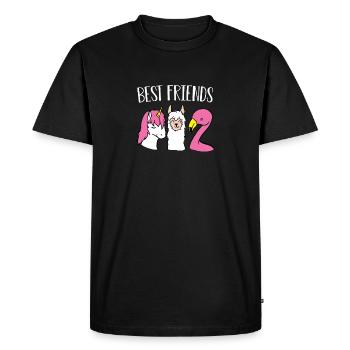 Meilleur amis licorne lama flamingo cadeau - T-shirt Premium bio Homme - noir - Devant - Nico (187cm)