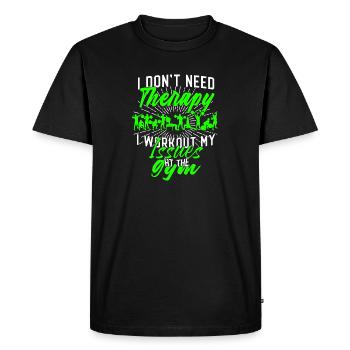 salle de gymnastique - T-shirt Premium bio Homme - noir - Devant - Nico (187cm)