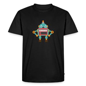 Robot mignon rétro enfants drôle cadeau mignon - T-shirt Premium bio Homme - noir - Devant - Nico (187cm)