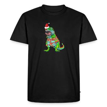 Christmas Tree TRex Tree Rex Dinosaur - Men's Premium Organic T-Shirt - black - Front - Nico (187cm)