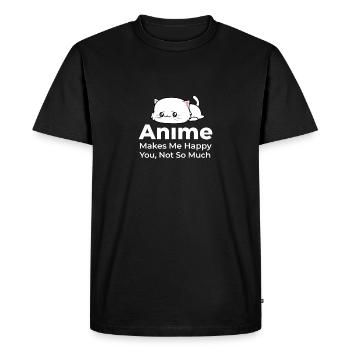 Anime rend heureux chat Manga Japon cadeau - T-shirt Premium bio Homme - noir - Devant - Nico (187cm)