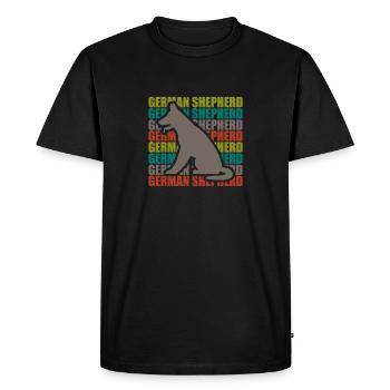 Shepherd German Shepherd Dog Gift Retro - Men's Premium Organic T-Shirt - black - Front - Nico (187cm)