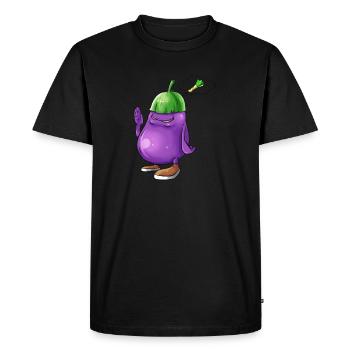 Eggplant leek gift Vegetable vegan carrot - Men's Premium Organic T-Shirt - black - Front - Nico (187cm)