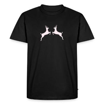 Playing Deer Deer Couple Deer Deer Shirt - Men's Premium Organic T-Shirt - black - Front - Nico (187cm)
