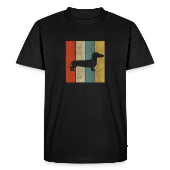 Blaireau Teckel Teckel cadeau chien - T-shirt Premium bio Homme - noir - Devant - Nico (187cm)