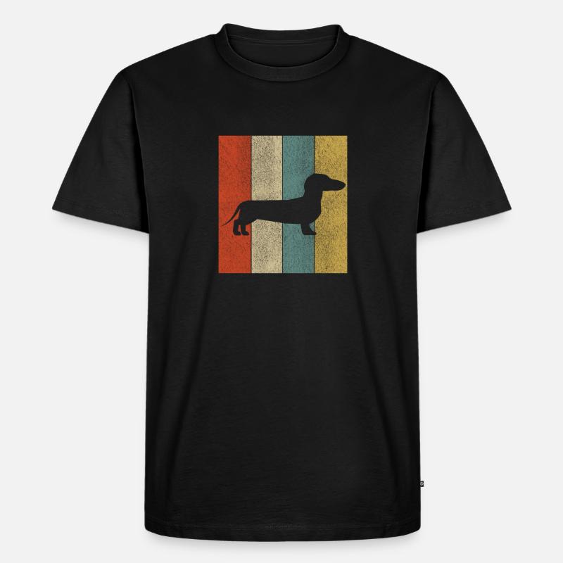 Dachshund Dackel Teckel Geschenk Hund - Männer Premium Bio T-Shirt - Schwarz