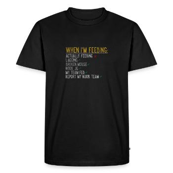 Noob Lol Feeding Gift - Men's Premium Organic T-Shirt - black - Front - Nico (187cm)