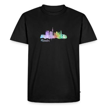 Skyline Munich Allemagne - T-shirt Premium bio Homme - noir - Devant - Nico (187cm)