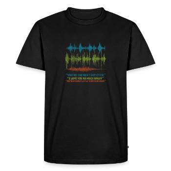 Merci papa papa papa fille cadeau - T-shirt Premium bio Homme - noir - Devant - Nico (187cm)