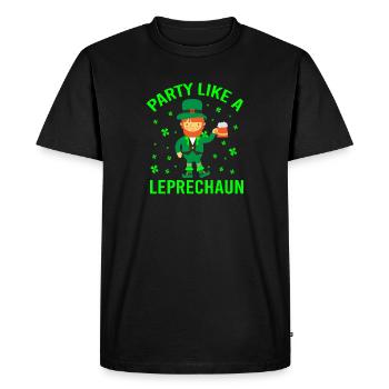 PARTY LIKE A LEPRECHAUN - Men's Premium Organic T-Shirt - black - Front - Nico (187cm)