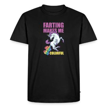 Farting Makes Me Colorful Licorne Idée de cadeau - T-shirt Premium bio Homme - noir - Devant - Nico (187cm)