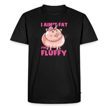 I Is not Fat I'm a Fluffy Unicorn Gift Idea - Men's Premium Organic T-Shirt - black - Front - Nico (187cm)