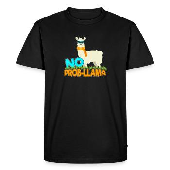 No Prob-Llama Llama Lama alpaga cadeau de chameau - T-shirt Premium bio Homme - noir - Devant - Nico (187cm)