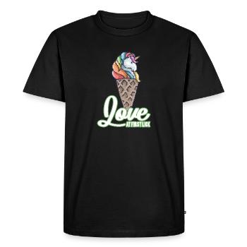 Idée cadeau Cone de Licorne - T-shirt Premium bio Homme - noir - Devant - Nico (187cm)