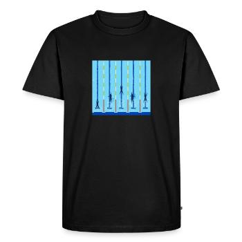 Schwimmbad Schwimmen Bahnen Wettkampf Geschenk - Männer Premium Bio T-Shirt - Schwarz - Vorne - Nico (187cm)
