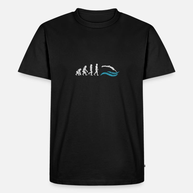 Nageur evolution singe cadeau saut - T-shirt Premium bio Homme - noir