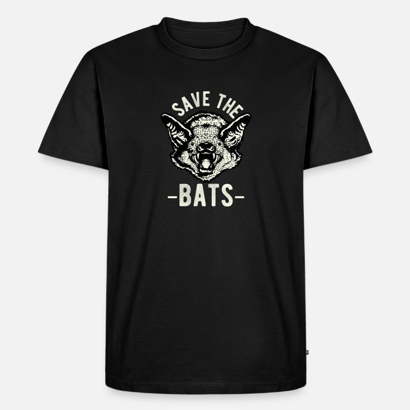 Save The Bats Tier Geschenkidee - Männer Premium Bio T-Shirt - Schwarz