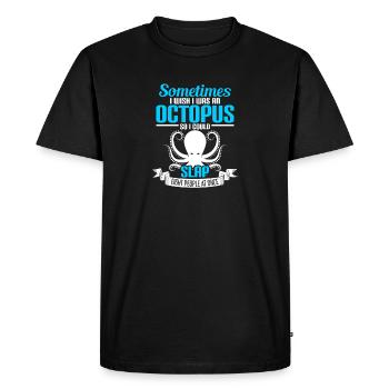 Octopus slap 8 people - Men's Premium Organic T-Shirt - black - Front - Nico (187cm)
