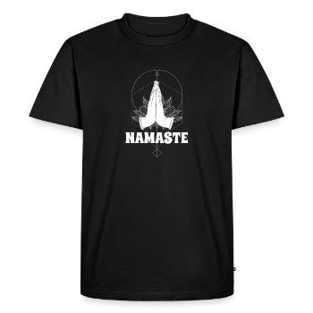 namaste - Men's Premium Organic T-Shirt - black - Front - Nico (187cm)
