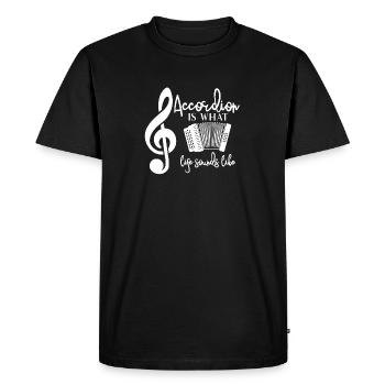 Accordéon - Accordéoniste - Accordéon - Vie - T-shirt Premium bio Homme - noir - Devant - Nico (187cm)
